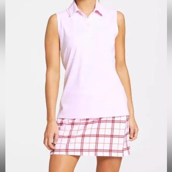 Lady Hagen Dresses & Skirts - NWT Lady Hagen 16” Woven Golf Skort Mid Rise Pink Plaid Mini Skirt XXL